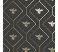 Géométrique Papiers Peints - Divers Modèles - Triangles Abeilles Bois Métallique