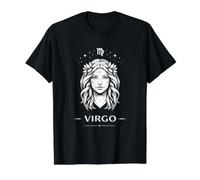 Géométrique Vierge Horoscope Signe Astrologie Céleste T-Shirt Graphique avec Valeur, Homme, Noir, XL