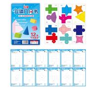 Geometry Book, Pull String 3d Learning Activity, Toy Tool for Teaching Volume Area Drafting, Kids Ages 5-12 Students Families Fun Math Practice and Educational Development Play
