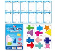 Geometry Book, Pull String Learning Book, 9.84x6.69 Inches 3D Educational Toy, Interactive Volume Design Area Drafting Tool for Kids Ages 5 to 12 Fun Studying Activities and Hands On Exploration