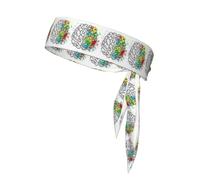 Geometry Brain Image With Science Printing One-Pack Tie Headbands Moisture Athletic Sports Head Band For Men and Women