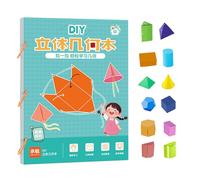 Geometry Learning Tools, 3D Learning Book, Pull-String Feature, Educational Aid, Teaching Space Thinking Concepts, 11.69x8.27 inches, Ideal for Children, Students, Kids, Girls, Boys