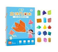 Geometry Learning Tools, 3D Learning Book, Pull-String Feature, Educational Aid, Teaching Space Thinking Concepts, 11.69x8.27 inches, Ideal for Children, Students, Kids, Girls, Boys