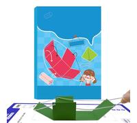 Geometry Learning Workbook, Solid Shape Puzzle, 9.96x6.77x0.79 in Thinking Training Book, Learning Game for Preschool Learners, Student Enrichment, Activities, Early Education