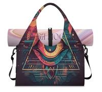 Geometry Magic Eye Sign Sac de sport pour homme et femme Sac de week-end avec compartiment à chaussures Sac fourre-tout à bandoulière pour yoga, gym, voyage, couleur, L, Organiseur de sac