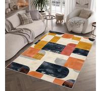 Geometry Splicing Tapis 50 x 80 cm Modern Abstract Antidérapant Lavable Tapis de Sol Doux Facile d’Entretien Petit Rug de Chevet pour Chambre Entrée Q-175