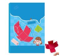 Geometry Study Book - Learning Kit for Space Thinking | Paper Material with Interactive Pull String, Blue Color Design, Educational Models Training, Kids, Girls, Boys and