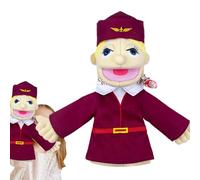 Geonoy Career Hand Puppet, marionnettes éducatives Douces avec Bouche Mobile, en Peluche d'athlète Juge Facteur Agent de Bord, pour l'enseignement de la Narration de Spectacles de fête