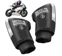 Geonoy Gants de guidon de moto - Gants de guidon de motoneige, poignées de moto, thermiques d'hiver avec design réfléchissant, manchons pour homme et femme