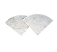 GEOONA Lot de 2 étagères d'angle de douche en marbre naturel pour salle de bain, 22,9 cm - Fixation murale des deux côtés - Poli (2, blanc carrare)