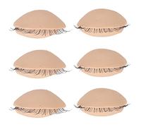 Géoras de Tête de Mannequin en Silicone Professionnel avec Cils pour la Pratique Formation Réaliste Extensions Cils - 3 Paires Roses (couleur de peau)