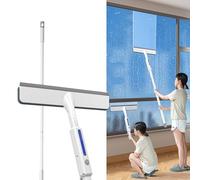 Georcep Double-Sided Spray Window Cleaner - 3 in 1 Extendable Window Squeegee Cleaner Mop, Squeegee for Window Cleaning with Spray