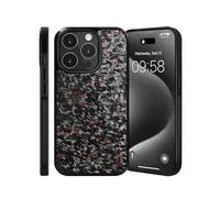 Georcep Forged Carbon Fiber Phone Case, Ultra-Thin All-Inclusive Magnetic Case for iPhone 12/13/14/15 Pro Max (for iPhone14PRO,E-Red)