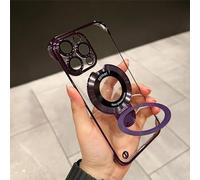 Georcep Frameless Magnetic for iPhone Case with Invisible Ring Stand, Frameless Case with Invisible Ring Stand for iphone 15 14 13 Pro Max (13 Pro Max,B-Purple)