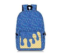 Georcep Ice Cream Drip Backpack, Kawaii Shoulder Bag - Lightweight Waterproof Backpack, Spacious Compartments (H-Dark Blue)