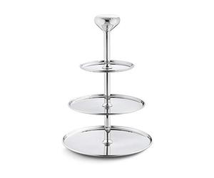 Georg Jensen GJ 170612 Présentoir à gâteaux, Acier Inoxydable, Acier Inoxydable, 26,4 x 26,4 x 35,2 cm