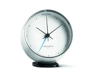 Georg Jensen Horloge de table Koppel Ø 10 cm blanc-acier inoxydable