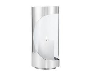 Georg Jensen Lanterne Chrome contours hurricane 22 cm Acier inoxydable
