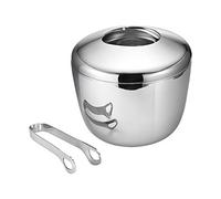 Georg Jensen Sky Seau et Pince à Glace, Acier Inoxydable, Argent, 15 x 17 x 15 cm