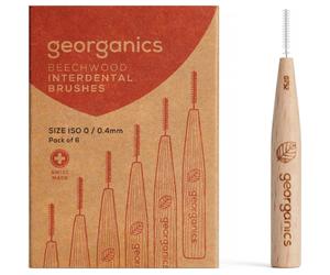 Georganics Beechwood Interdental Brushes 0/0.40mm 6uts