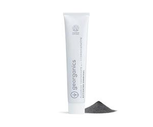 Georganics Dentifrice au fluorure avec hydroxyapatite - 75 ml - Charbon actif - 100 % naturel et durable - pour les dents sensibles - Prévient les caries et les caries - Lutte contre la plaque