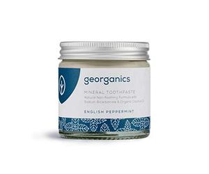 Georganics - Dentifrice Bio Riche en Vitamines et Minéraux - Formule Non Moussante à l'Huile de Noix de Coco Vierge Biologique - Vegan et Cruelty Free - sans Fluor et SLS - Menthe Poivrée - 60ml