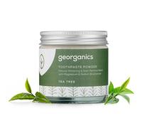 Georganics - Dentifrice Blanchissant Bio en Poudre - Mélange Blanchissant Naturel et Détachant au Magnésium et au Bicarbonate de Sodium - Vegan et Cruelty Free, sans Fluor - Théier - 60ml