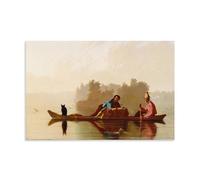 George Caleb Bingham Traders Down The River - Impressions sur toile - Impressions exquises - Convient pour les salons, les chambres, les bureaux, les maisons et les salles de classe - 50 x 75 cm