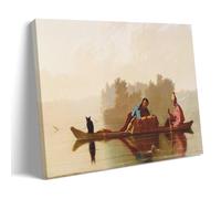 George Caleb Bingham Traders Down The River Outstanding Paintings Impression sur toile Peinture murale Art Décoration d'intérieur moderne Idée cadeau 40 x 60 cm