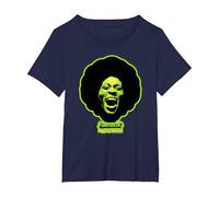George Clinton Funkadelic Cerveau d'asticot Vert T-Shirt, Femme Grandes Tailles, Bleu Marine, 6X
