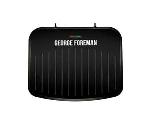 George Foreman 25810 Medium Fit Grill - Plaque de cuisson polyvalente et machine à toastie avec revêtement antiadhésif amélioré et chauffage rapide, noir