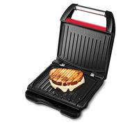 George Foreman Barbecue Grill électrique Multifonction & à panini / sandwich, [Plaques antiadhésives - 3 Portions] Compact Rouge (viande, poisson et légumes, Réduit jusqu'à 42% de graisse) 25030-56
