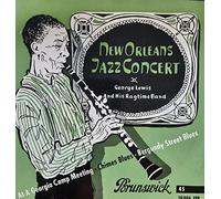 George Lewis And His Ragtime Band - NEW ORLEANS JAZZ CONCERT / At A Georgia Camp Meeting / Chimes Blues / Bergundy Street Blues / George Lewis And His Ragtime Band / Bildhülle 1952 / Deutsche Pressung / Brunswick # 10 006 / 7" Vinyl Single Schallplatte