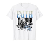 George Michael Faith Lettrage Bleu T-Shirt