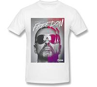 George Michael Freedom Men's Crewneck T-Shirts Casual Tops Tee Cotton Black T-Shirts à Manches Courtes(Large)