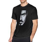 George Michael Mens Crew Neck T-Shirts Casual Tops Tee Black Running Cotton S Black M