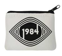 George Orwell 1984 Porte-monnaie en néoprène avec logo Big Brother Eye Blanc 10 x 11 cm