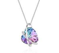 GEORGE · SMITH Collier Cristal Avec Cœur pour Femme Fille Pendentif Avec Zircon Cubique Collier Bijoux Anniversaire Fête des Mères Cadeau pour Maman Épouse