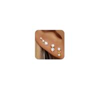 GEORGE·SMITH Lot de 3 paires de boucles d'oreilles à tige pour femme, Petit, Laiton, Pas de pierre précieuse