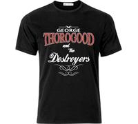 George Thorogood and The Destroyers Rock and Roll T T-Shirts à Manches Courtes Black Black 3XL(XX-Large)