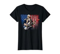 George Washington Playing Guitar American Flag Patriotic T-Shirt Graphique avec Valeur