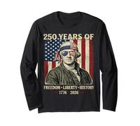 George Washington Retro 250 Years of Freedom Liberty History Manche Longue