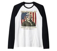 George Washington Retro 250 Years of Freedom Liberty History Manche Raglan