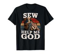 George Washington Sewing Drapeau américain Silly 4 Juillet T-Shirt