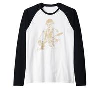 George Washington Zombie Undead Jouant de la Guitare Alt Goth Band Manche Raglan