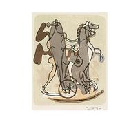 Georges Braque Cheval Peinture murale sur toile Impression sur toile Œuvre d'art pour salon, chambre à coucher, bureau Décoration Cadeau (sans cadre, 80 x 105 cm)