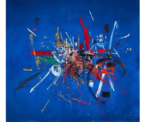 Georges Mathieu Le Grand Dauphin 1960 Impression sur toile sur châssis en bois Tableau parfait pour la décoration murale