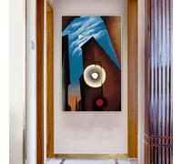 Georgia O'Keeffe « New York Street with Moon » Impression sur toile, peinture à l'huile, œuvre d'art, décoration d'intérieur (40 x 70 cm)
