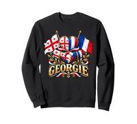 GÉORGIE Amitié Franco Géorgienne Drapeaux Et Cœur Fraternel Sweatshirt