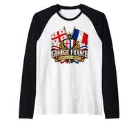 GÉORGIE France Drapeau DE L’AMITIÉ Blason Et Cœur Drapeaux Manche Raglan